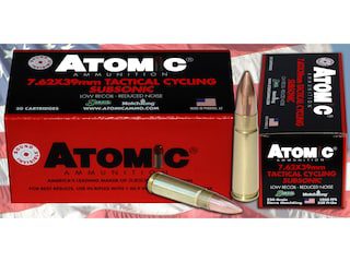 Atomic Tactical Cycling Subsonic Ammunition 7.62x39mm 220grn
